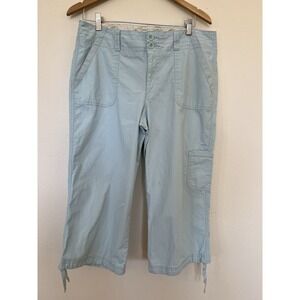 Dockers women's Capri pants light blue‎ drawstring Size 14